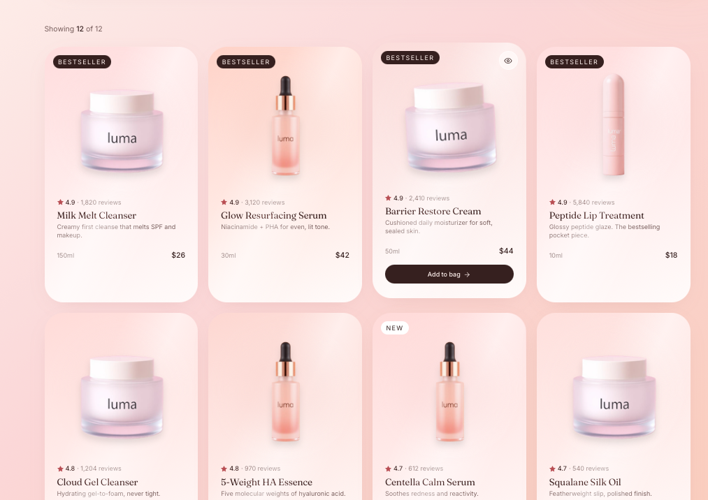 Luma Ecommerce cart screenshot