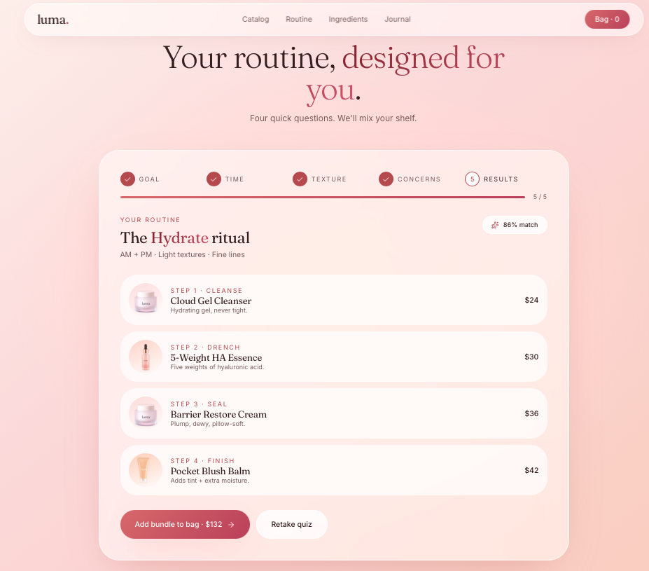 Luma Ecommerce product page screenshot